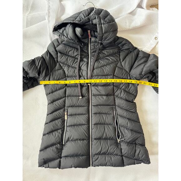 Karen Millen Black Down Puffer Coat Hooded Longline Jacket Women’s US 10 UK 14 - Picture 7 of 9